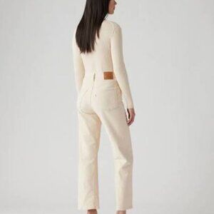 Levi’s premium Ivory ribcage crop boot corduroy pants